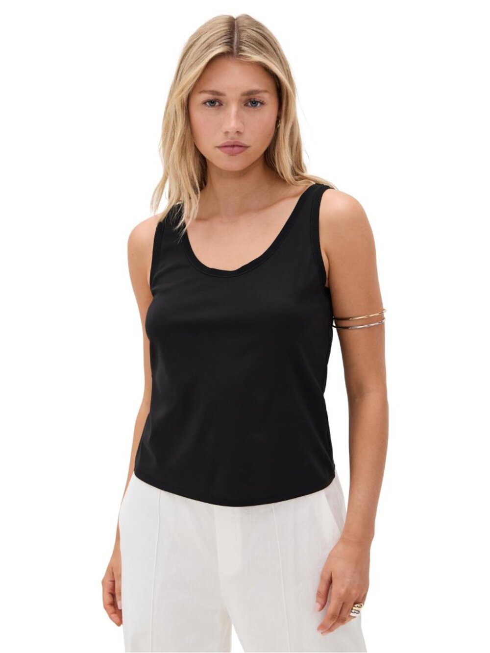 NWT New $145 Theory S Trim C Tank In Black Size S